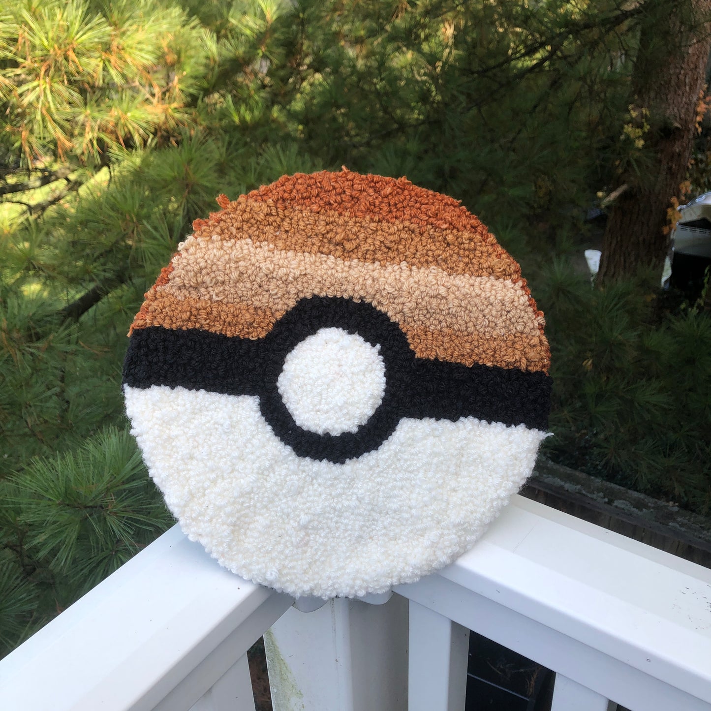 Tan Gradient Large Pokeball Rug