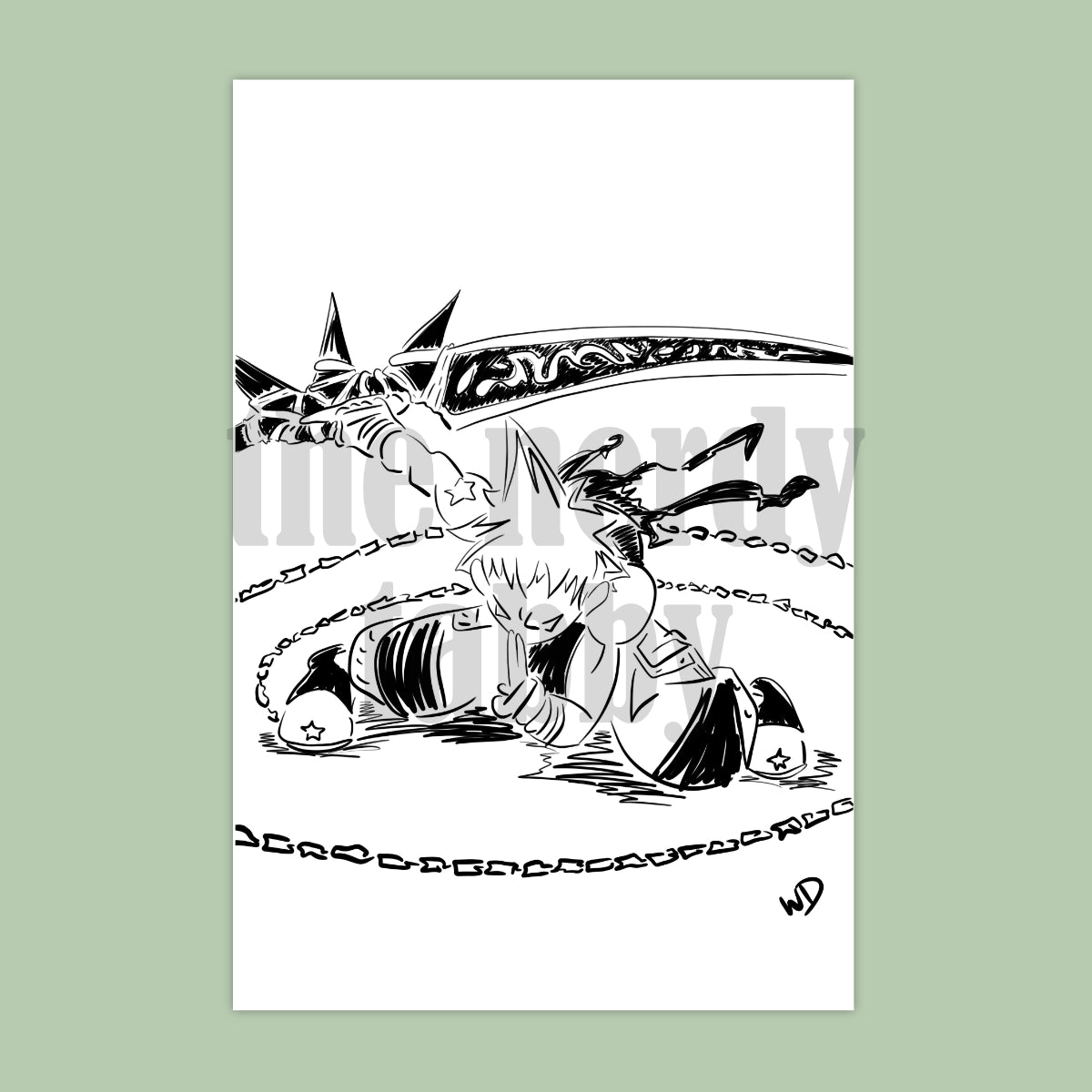 Black Star Ink Sketch Print