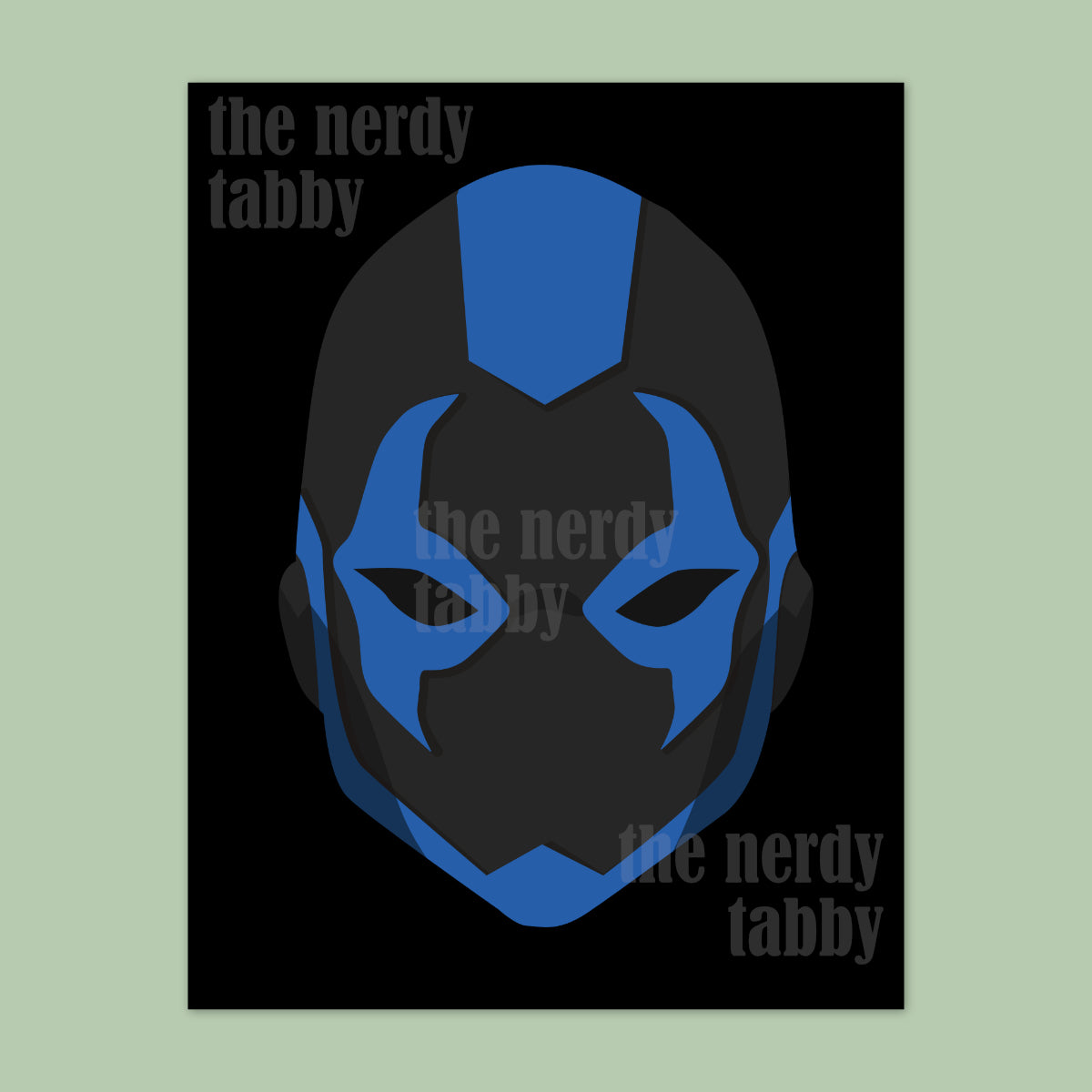 Blue Beetle Mask Portrait