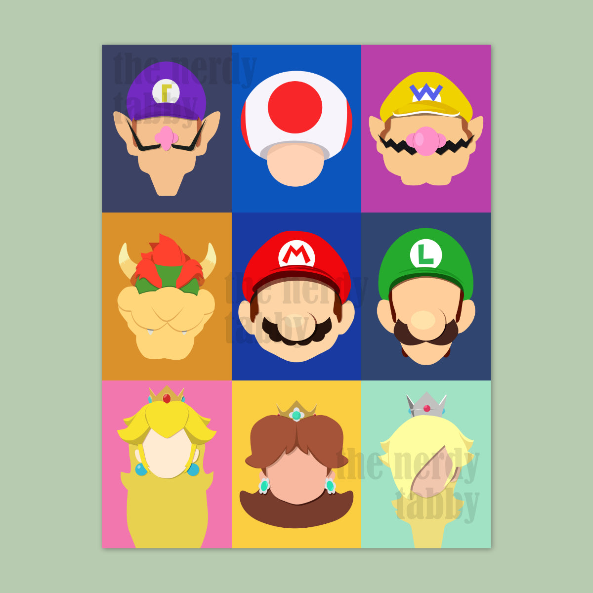 Mario Charcter Portrait Grid