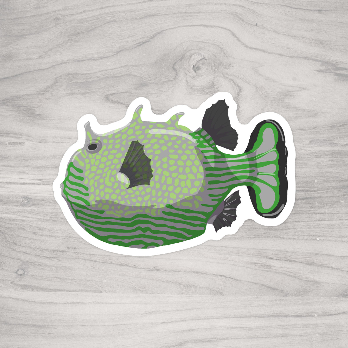 Mossy Stone Ornate Boxfish Sticker