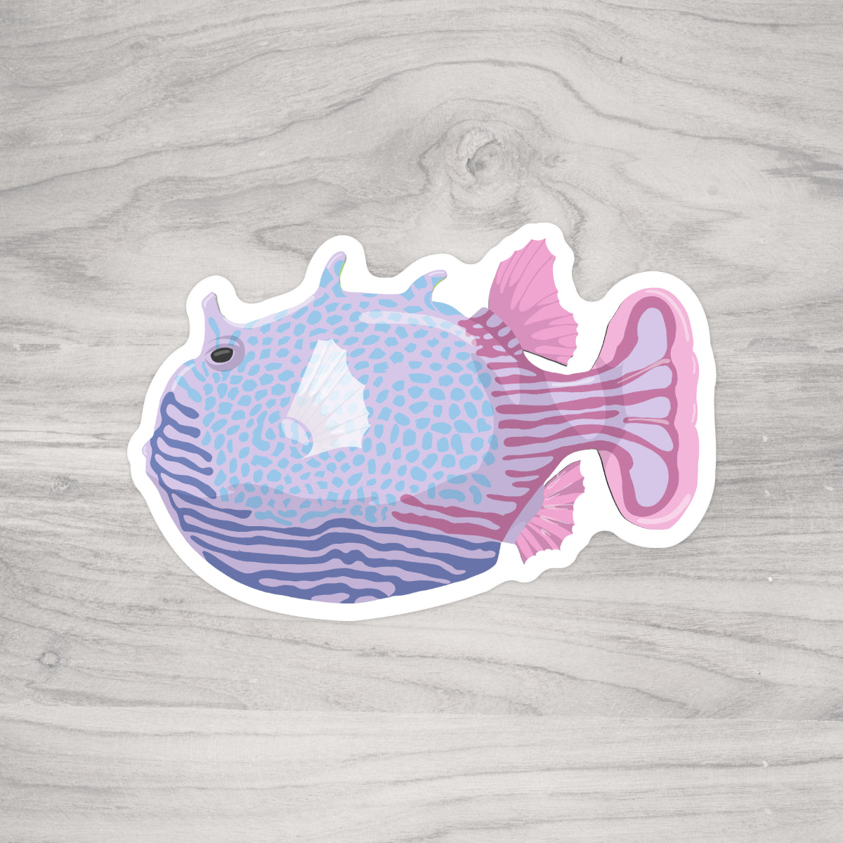 Pastel Berry Ornate Boxfish Sticker