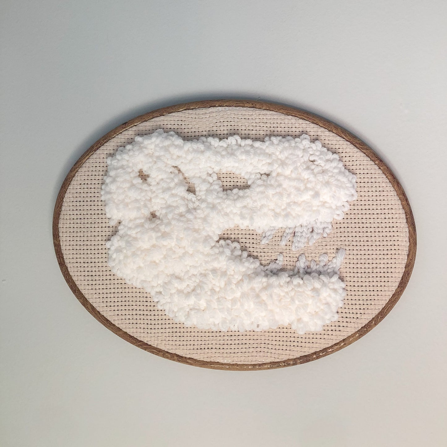 T-Rex Skull Fossil Punch Needle Wall Hanging