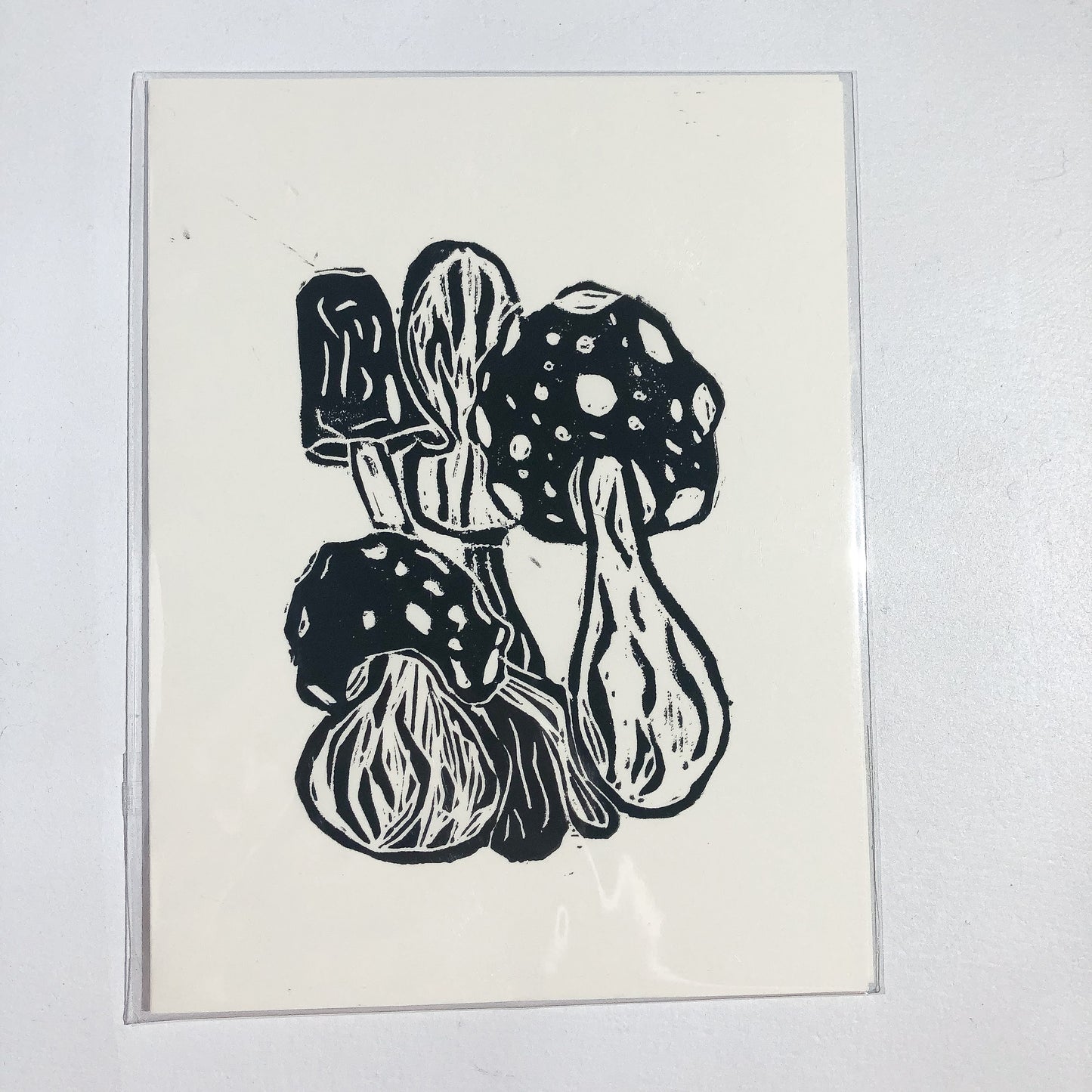 Black Mushroom Greeting Card