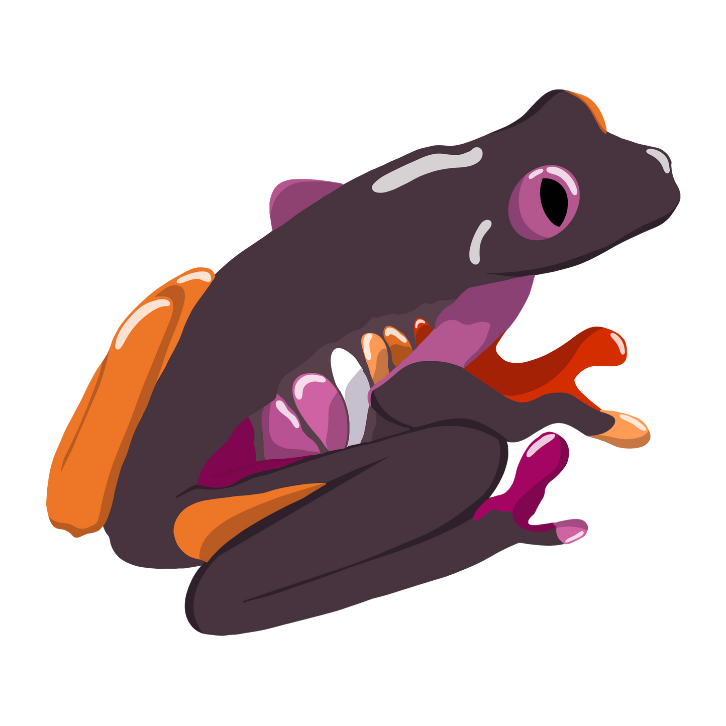 Sunset Frog Acrylic Pin