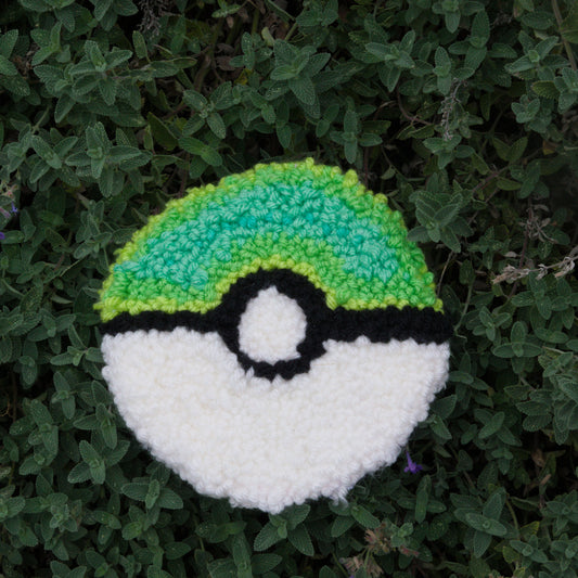 Green Gradient Small Pokeball Mug Rug