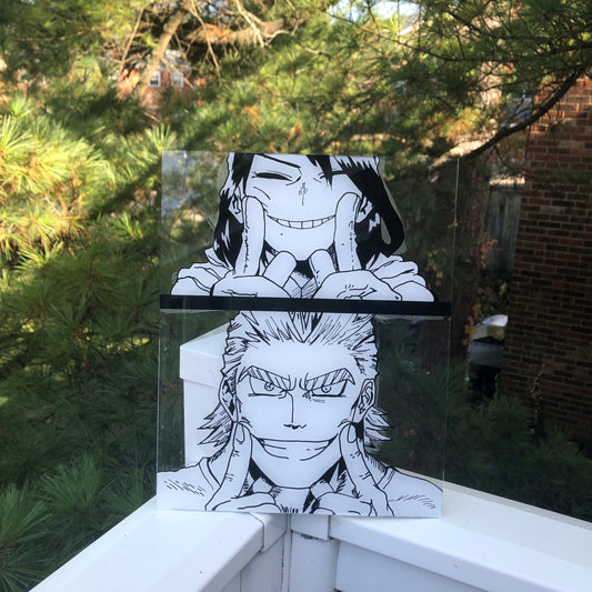 Smiling Manga Scene Acrylic Panel Painting