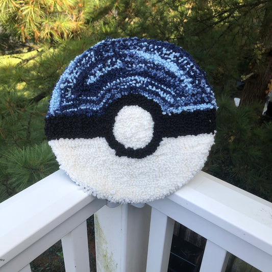 Blue Gradient Large Pokeball Rug