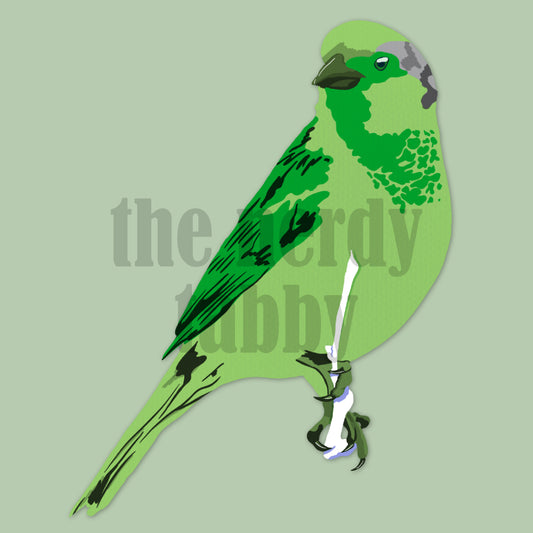Green Field Bird Sticker