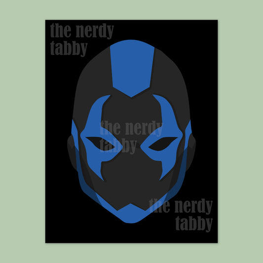 Blue Beetle Mask Portrait