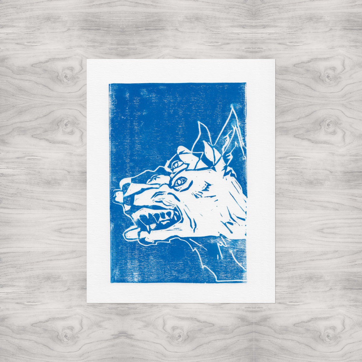 Demon Dogs Linocut Print