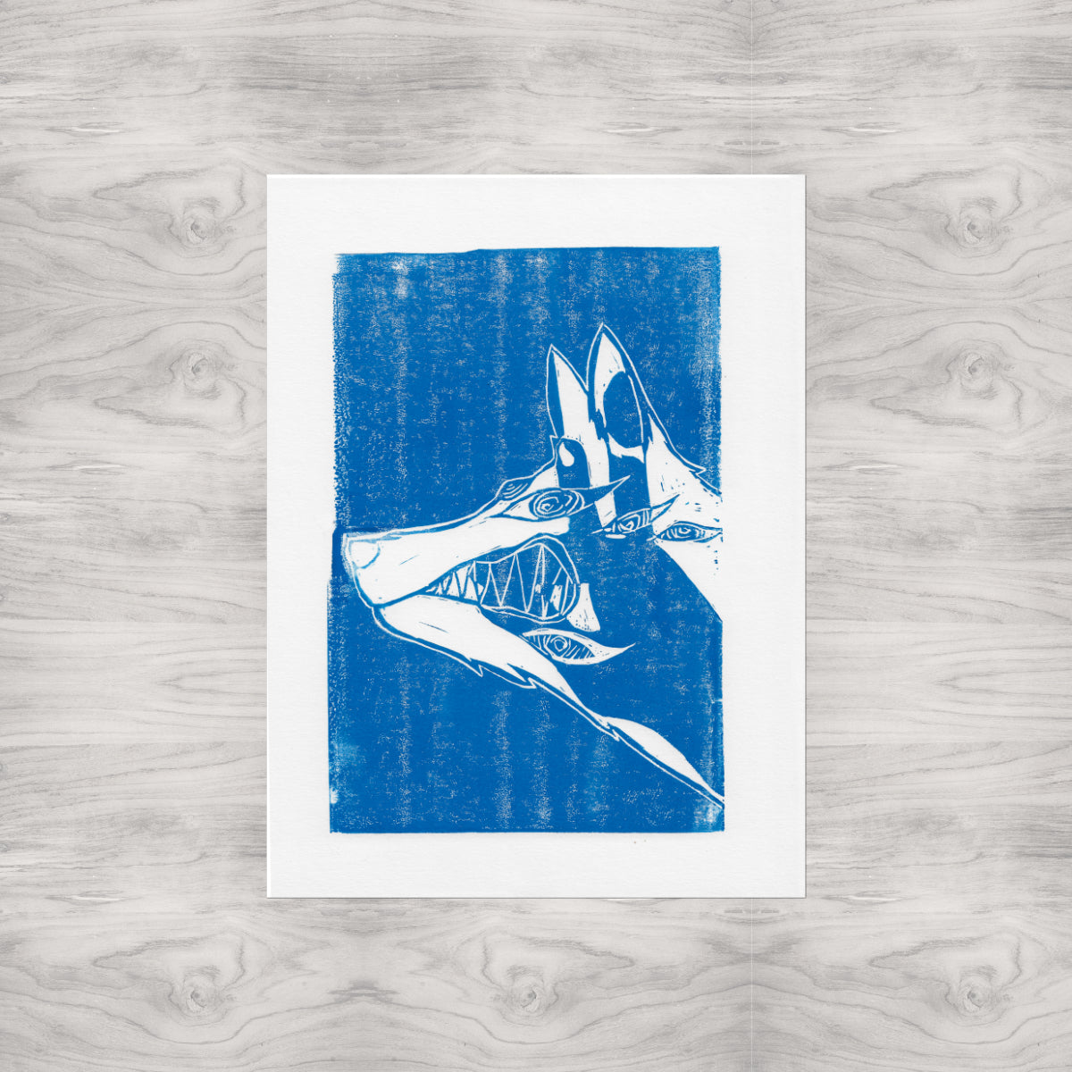 Fox Devil Linocut Print