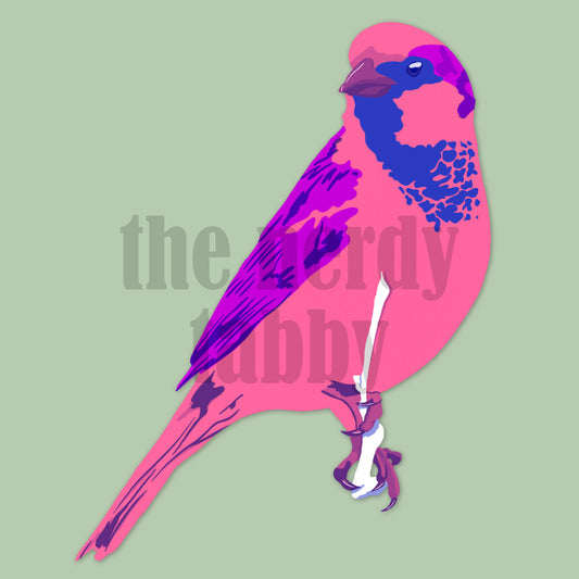 Pink Party Bird Sticker