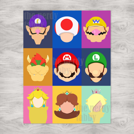 Mario Charcter Portrait Grid