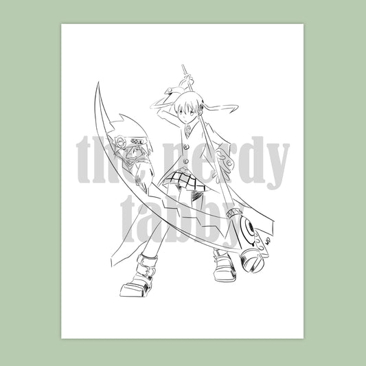 Maka and Soul Ink Sketch Print