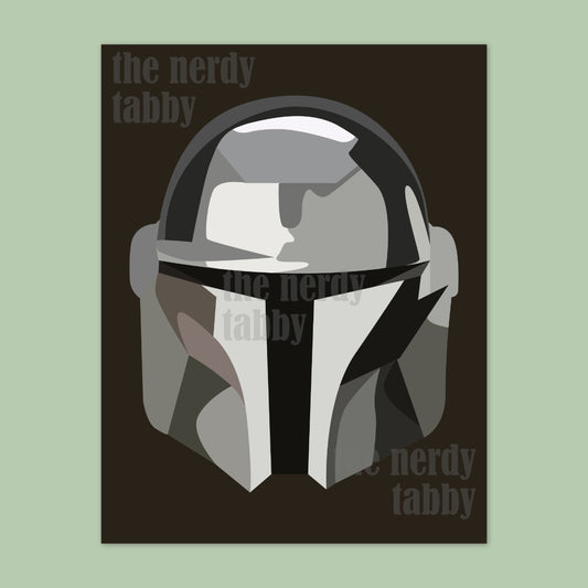 Din Djarin Mandalorian Helmet Portrait
