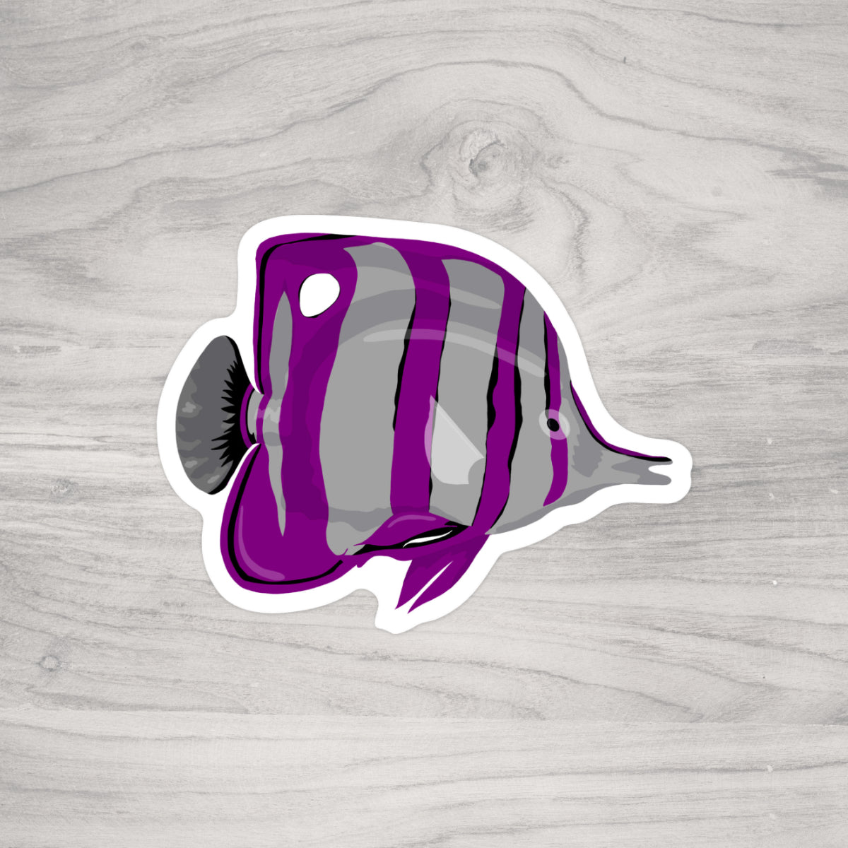 Purple Palooza Angel Fish Sticker
