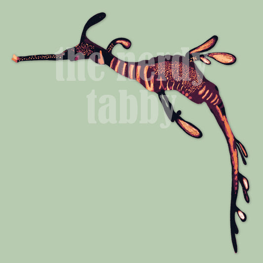 Purple and Orange Sea Dragon Clear Sticker