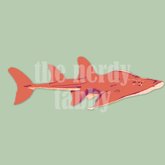 Orange Shark Ray Clear Sticker