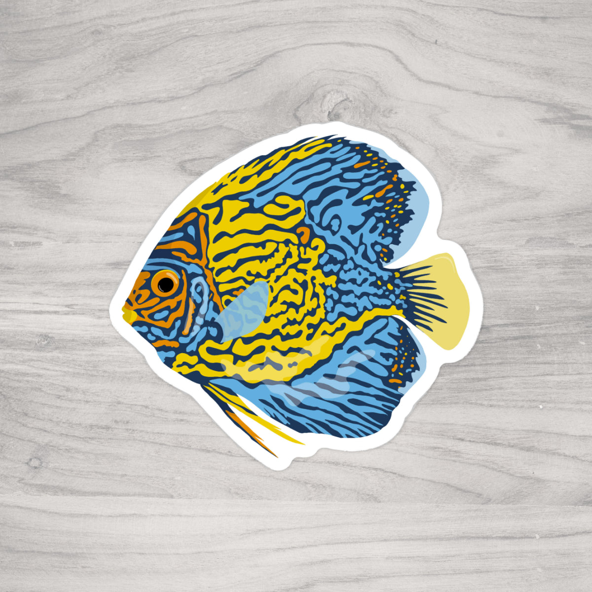 Tropical Reef Red Discus Fish Sticker