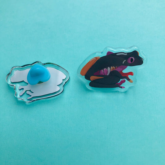 Sunset Frog Acrylic Pin