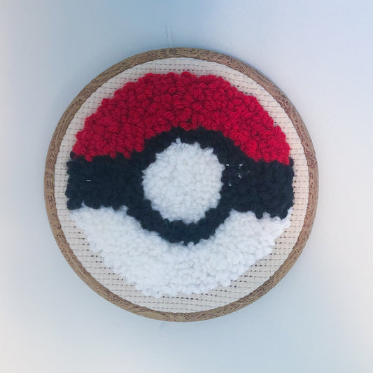 Small Pokeball Punch Needle Wall Hanging