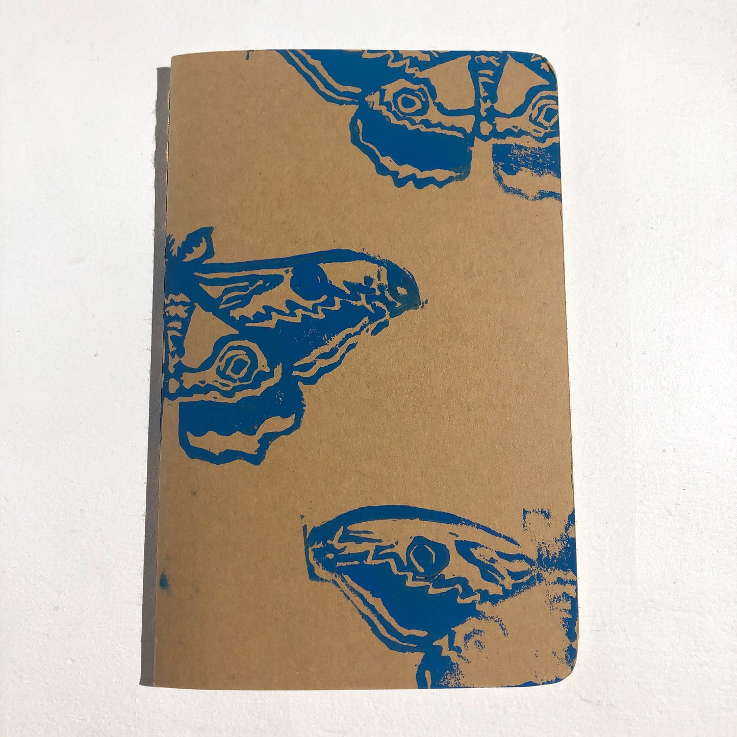 Blue Moth Pattern Small Notebook