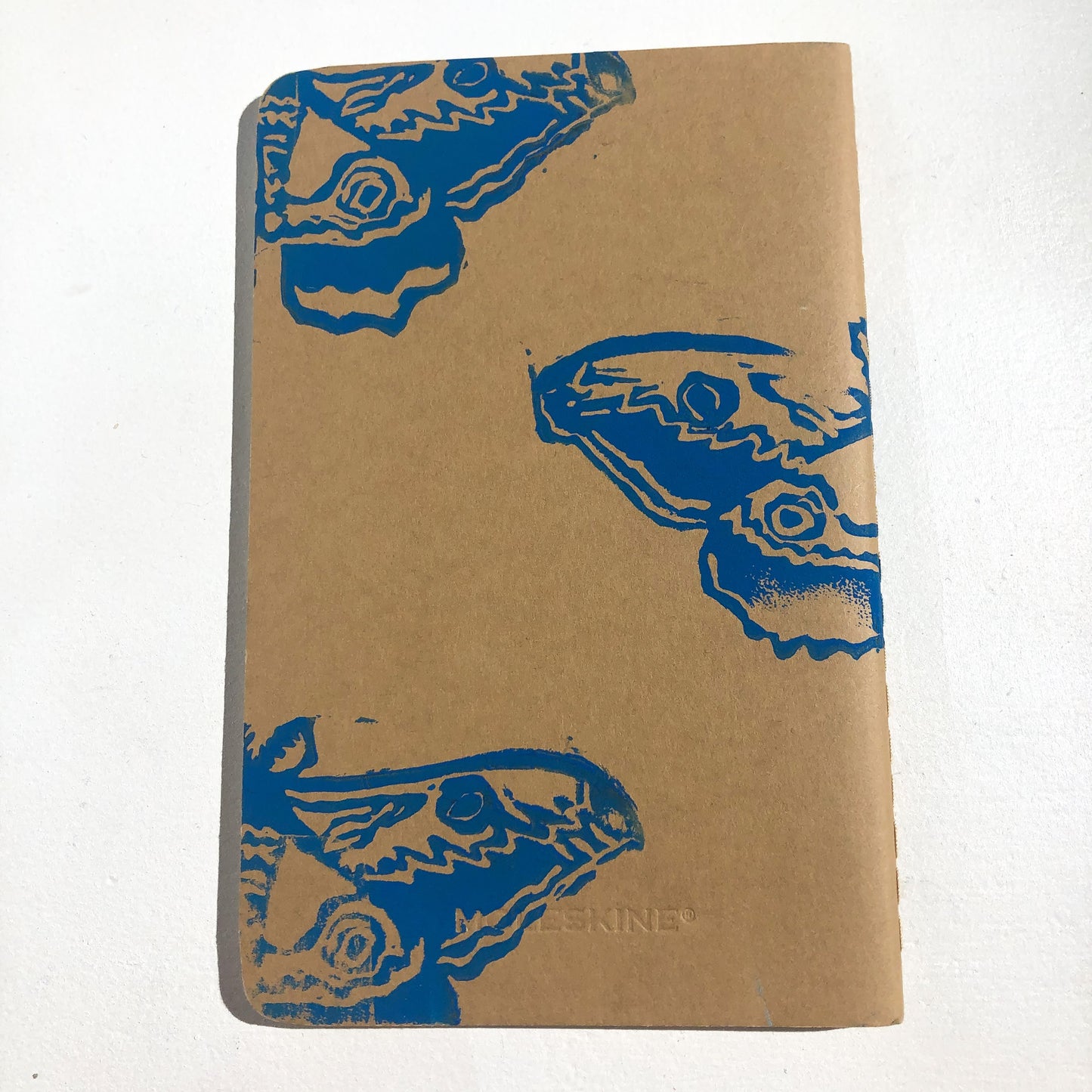 Blue Moth Pattern Small Notebook