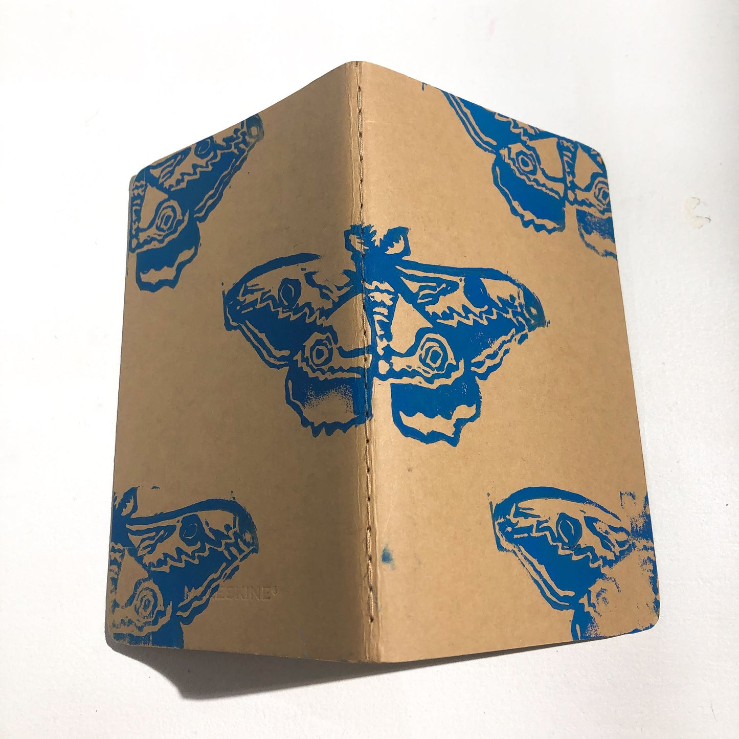Blue Moth Pattern Small Notebook