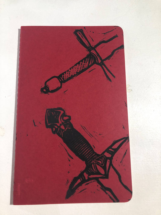 Black Double Dagger Medium Notebook