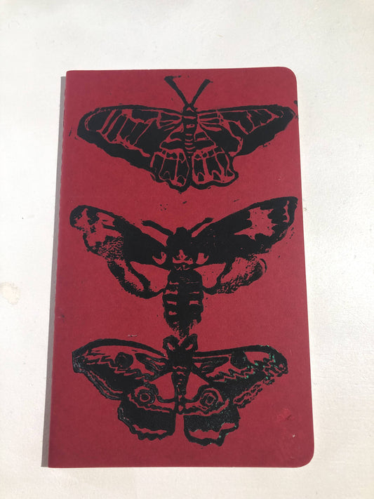 Stacked Black Moth Medium Notebook