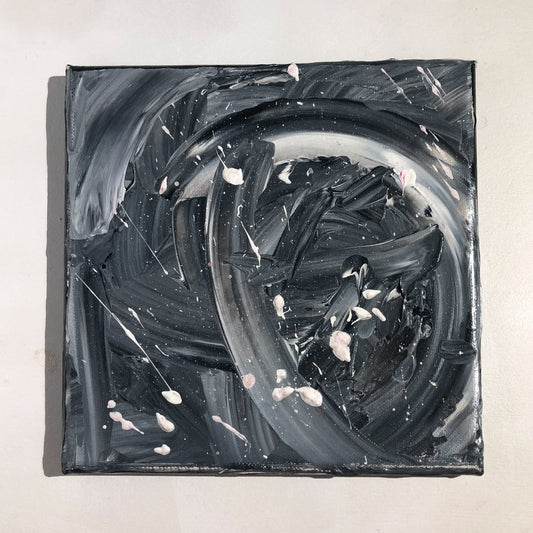 Black and White Swirl Painting