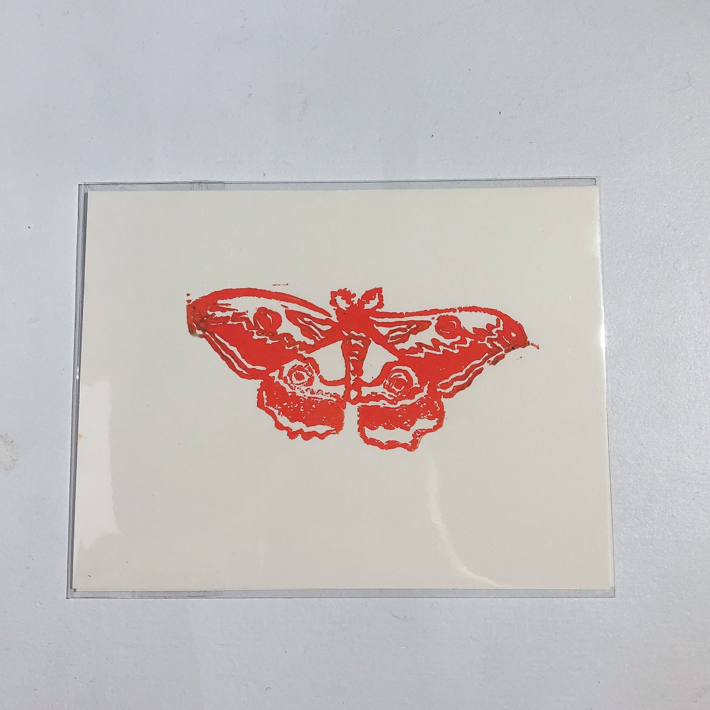 Orange Moth Greeting Card