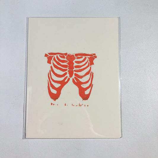 Orange Skeleton Greeting Card
